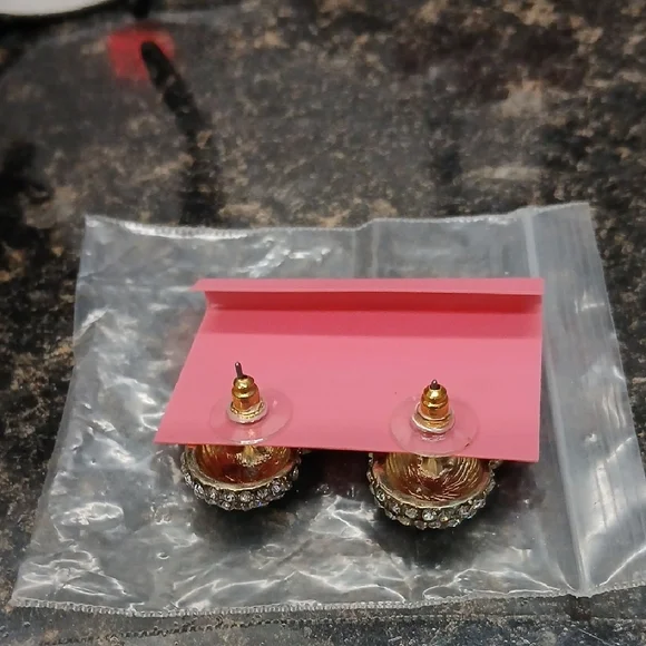 Betsey Johnson Crystal Panda Stud Earrings - Picture 2 of 2